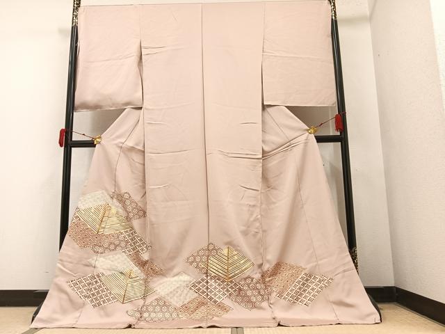 平和屋着物●色留訪問着　駒刺＆#32353；　吉祥文　金彩　仮絵羽　正絹　逸品　未使用　AAAY7915ph