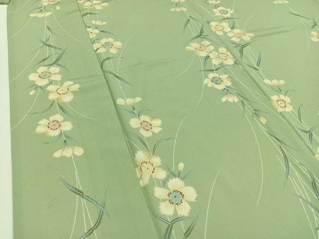 平和屋着物▽上質な小紋 単衣 草花文 正絹 逸品 AAAY8306jh 【公式通販】
