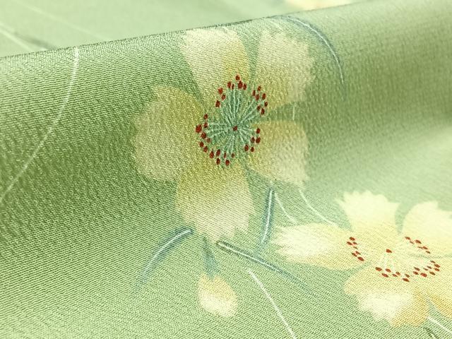 平和屋着物▽上質な小紋 単衣 草花文 正絹 逸品 AAAY8306jh 【公式通販】