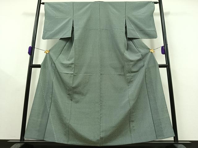 平和屋着物▽訪問着　単衣　お召地　縞　正絹　逸品　AAAY8320jh 平和屋着物▽訪問着 単衣 お召地 縞 正絹 逸品 AAAY8320jh