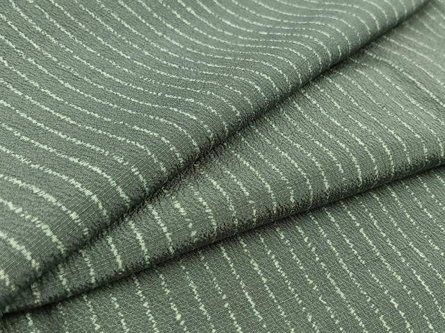 平和屋着物▽訪問着 単衣 お召地 縞 正絹 逸品 AAAY8320jh