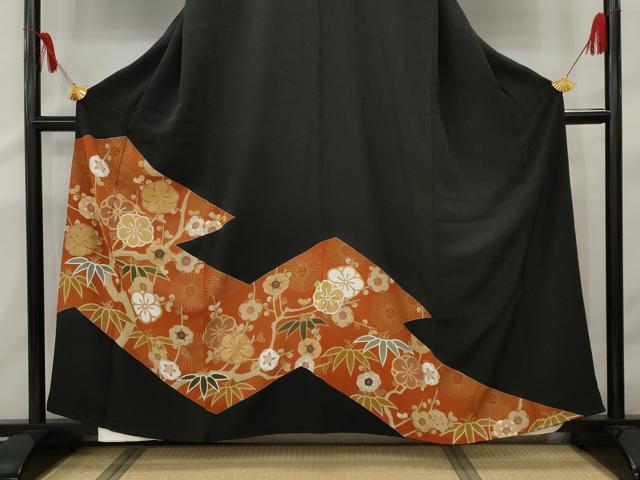 平和屋着物○豪華色留袖 駒刺繍 立波梅笹花文 暈し