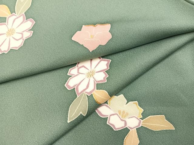 平和屋着物●上質な小紋　友禅　舞花文　金彩　正絹　逸品　AAAY8625ph