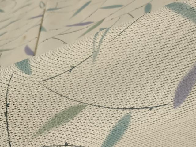 平和屋着物＊夏物 小紋 絽 草花文 洗える着物 AAAX6779st