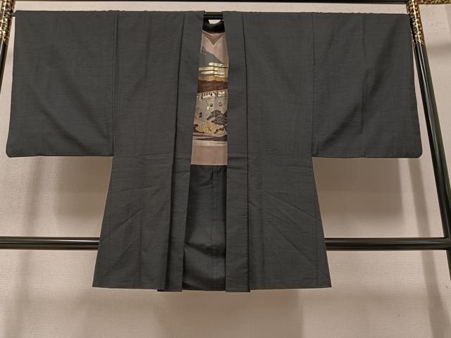 平和屋着物○男性 本場大島紬 アンサンブル 亀甲絣 正絹 逸品 AAAW4204np 