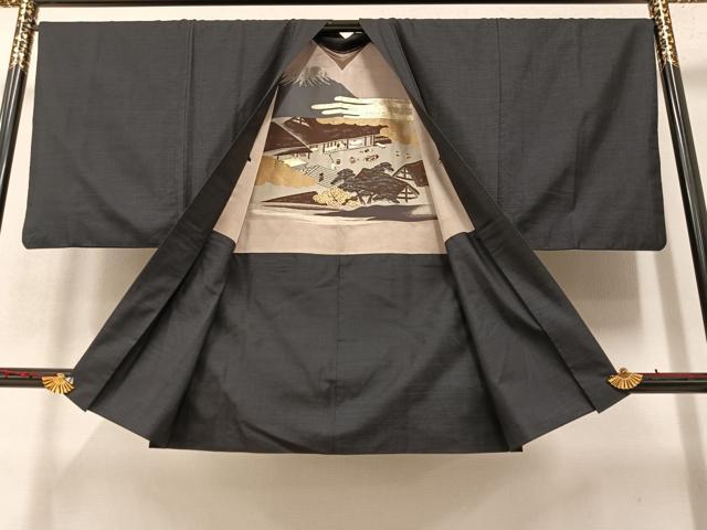 平和屋着物○男性 本場大島紬 アンサンブル 亀甲絣 正絹 逸品 AAAY8998ph 