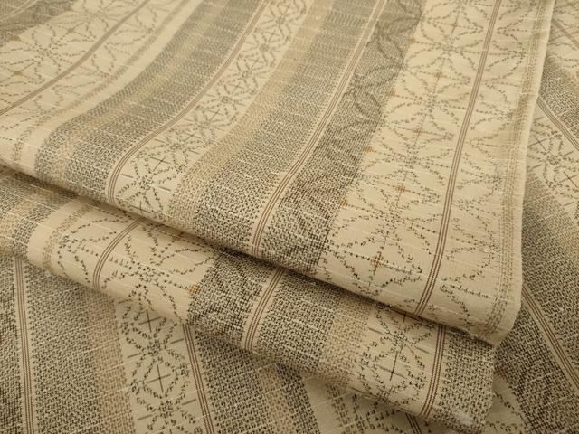 平和屋着物●上質な紬　七宝文　正絹　逸品　AAAY9061ck