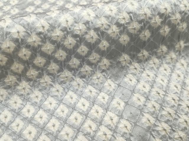 平和屋着物○江戸小紋 訪問着 砂川健一作 万筋 黒色×絹鼠色 草木文