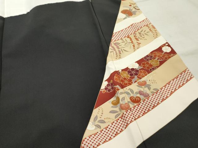 平和屋着物□豪華黒留袖 刺繍 吉祥花文 金彩 正絹 逸品 AAAY9259cs