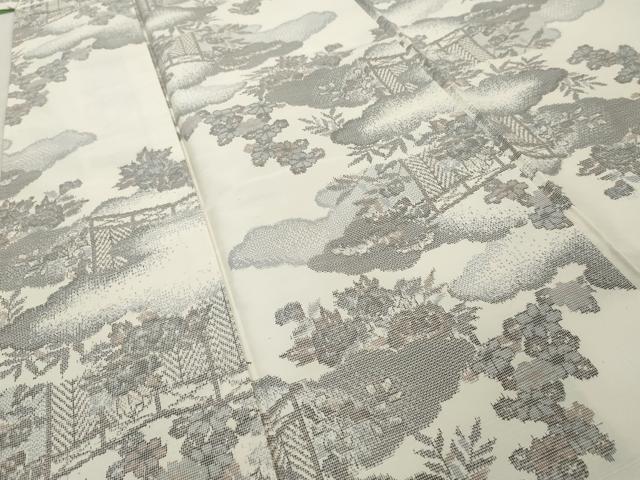 平和屋着物□上質な紬 雲取り風景文 正絹 逸品 未使用 CAAQ7628ev