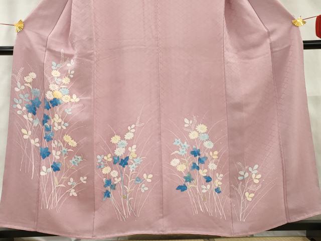 ★専用★未使用品 訪問着 枝花 くすみ紫 枝花 綸子 金彩 身丈162.0cm ☆専用☆未使用品 訪問着 枝花 くすみ紫 枝花 綸子 金彩