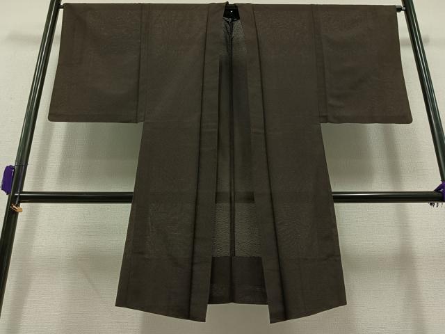 平和屋着物▽男性　長羽織　スリーシーズン　塵除け　紅消鼠色　正絹　逸品　AAAY9406jh