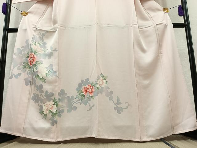 平和屋着物▽訪問着 単衣 刺繍 器物文 ほたる暈し 黒地正絹