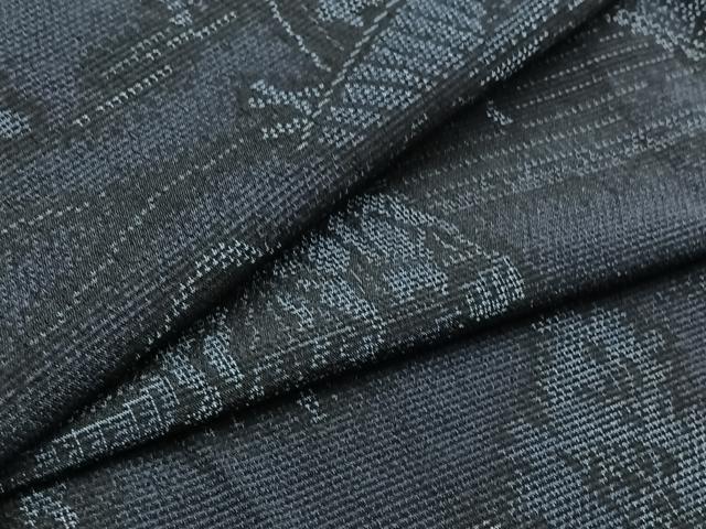 平和屋着物▽本塩沢　単衣　風景人物文　正絹　逸品　AAAY9431jh