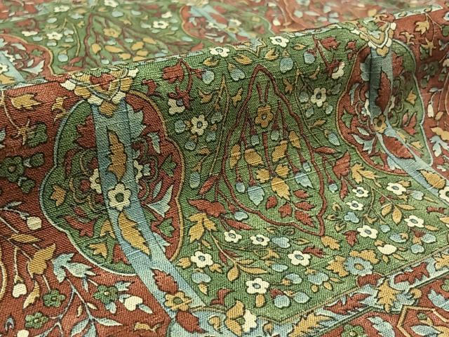 平和屋着物▽上質な小紋 単衣 紬地 草花文 正絹 逸品 AAAU7988fy