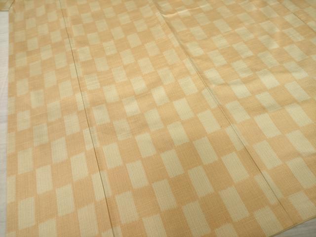 平和屋着物○上質な紬 市松文 東武百貨店扱い 正絹 逸品 AAAY9769ck