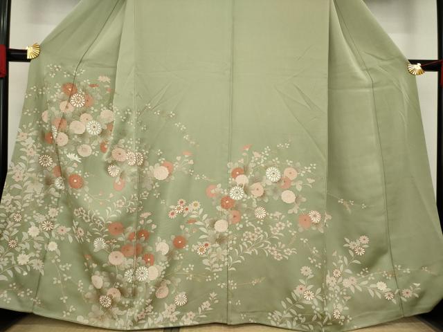 平和屋着物○訪問着 草花文 金彩 正絹 逸品 AAAY9786ck