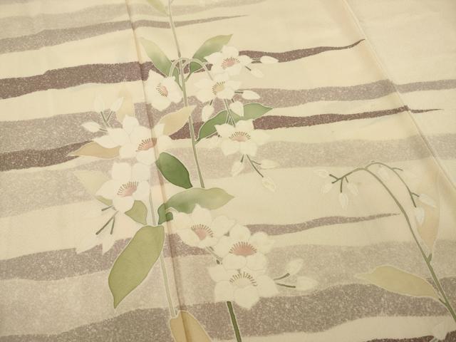 平和屋着物○訪問着 友禅 草花文 金彩 正絹 逸品 AAAY9823ck