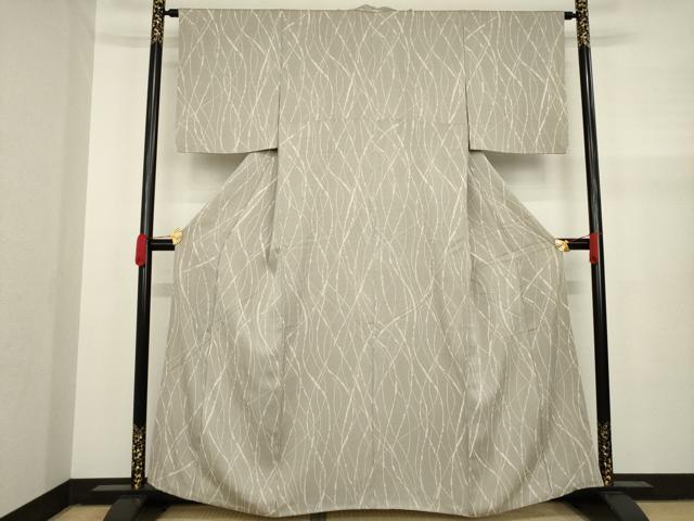 平和屋着物○上質な小紋 よろけ縞 正絹 逸品 AAAY9836ck