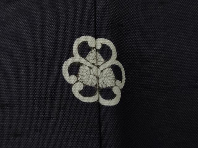 平和屋着物○上質な紬 色無地 青褐色 正絹 逸品 AAAY9838ck