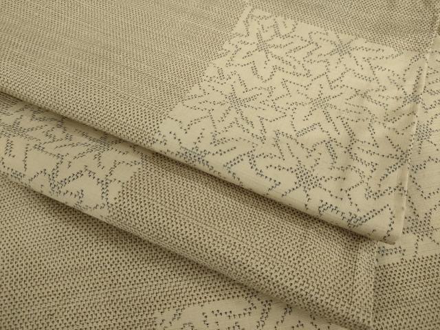 平和屋着物●上質な紬　色紙楓文　正絹　逸品　未使用　AAAY9841ck