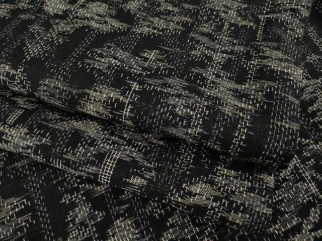 平和屋着物●上質な紬　樹林文　黒地　正絹　逸品　AAAY9851ck