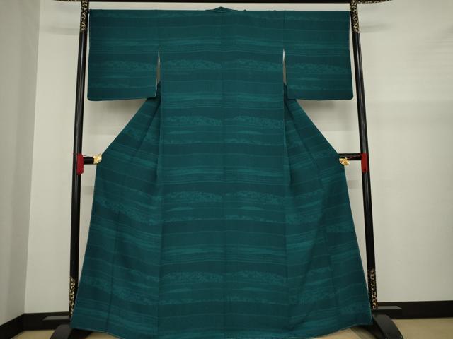 平和屋着物○上質な小紋 横段文 暈し染 正絹 逸品 未