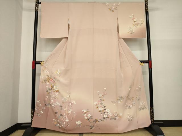 平和屋着物●訪問着　友禅　草花文　暈し染め　高島屋扱い　正絹　逸品　AAAY9867ck