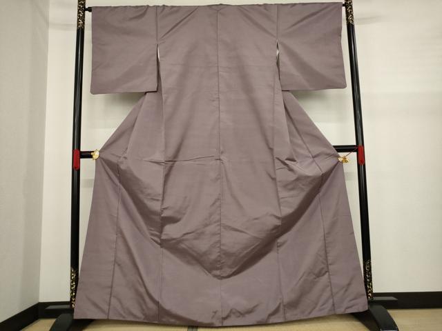 平和屋着物○上質な紬 色無地 鳩羽鼠色 正絹 逸品 AAAY9869ck