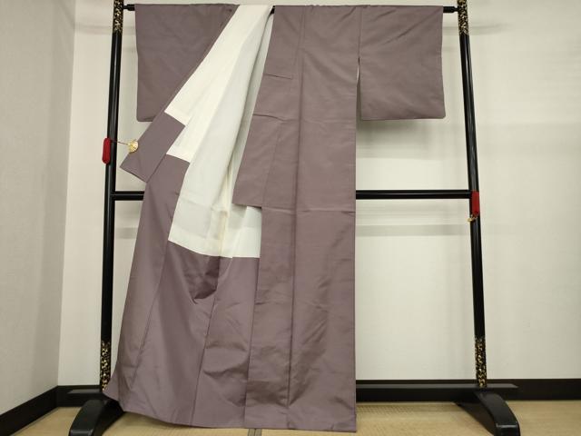 平和屋着物○上質な紬 色無地 鳩羽鼠色 正絹 逸品 AAAY9869ck