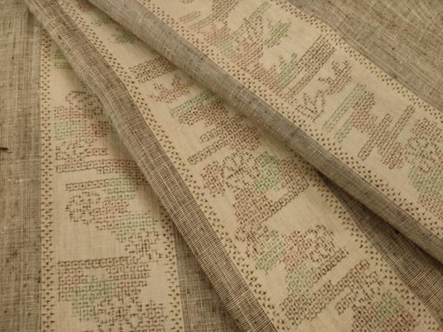 平和屋着物○結城紬 100亀甲 飛び亀甲 松竹梅 証紙付き 正絹 逸品