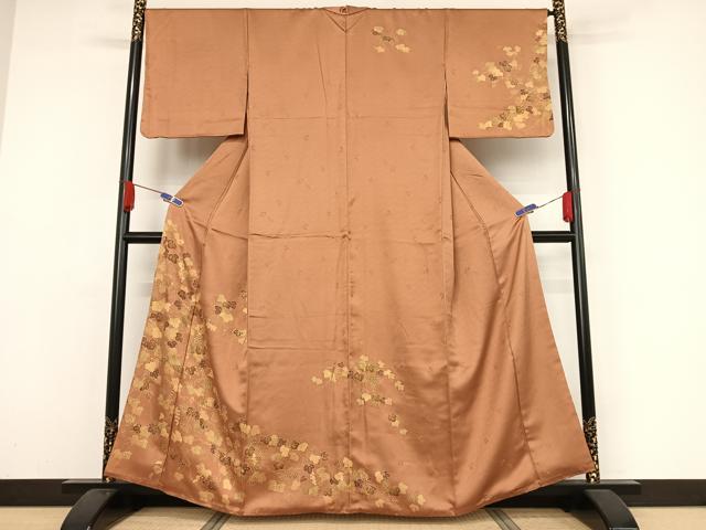 平和屋着物●訪問着　葡萄蔦の葉文　金糸　金彩　正絹　逸品　AAAY9884np