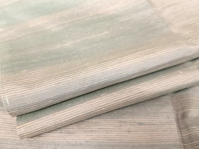 平和屋着物●紅花紬　米沢　縞　正絹　逸品　AAAY9894np