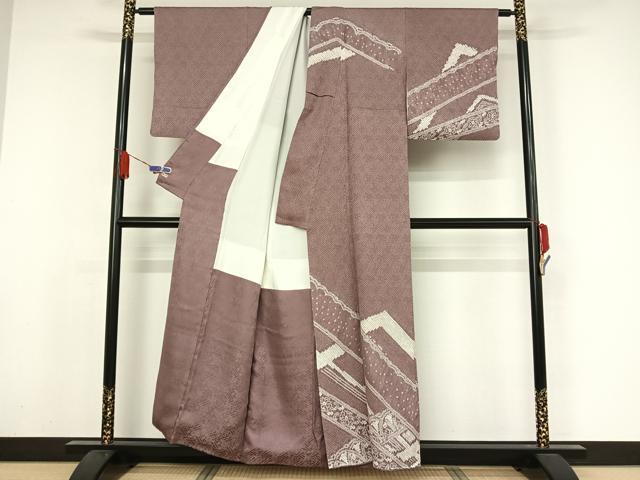 平和屋着物○訪問着 総絞り 幾何学花文 正絹 逸品 AAAY9900np