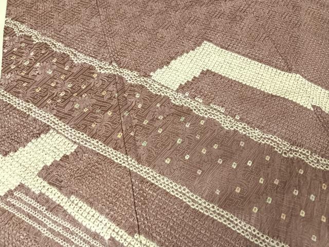 平和屋着物○訪問着 総絞り 幾何学花文 正絹 逸品 AAAY9900np