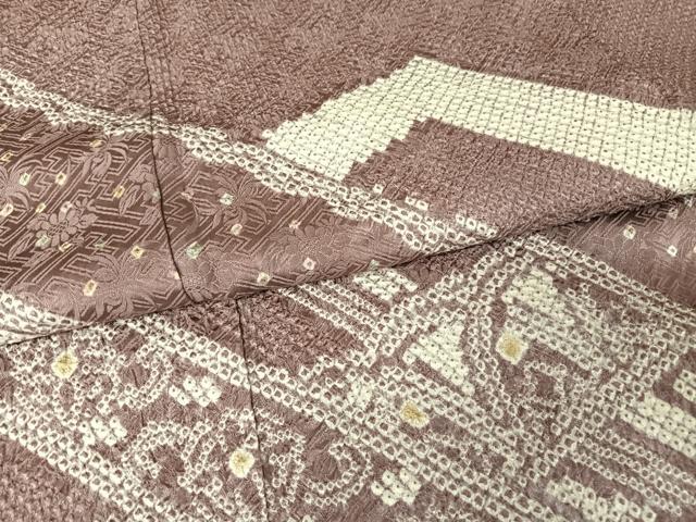 平和屋着物○訪問着 総絞り 幾何学花文 正絹 逸品 AAAY9900np