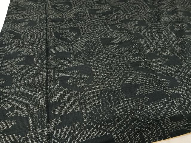 平和屋着物○結城紬 80亀甲 亀甲花文 正絹 逸品 AAAY9953np