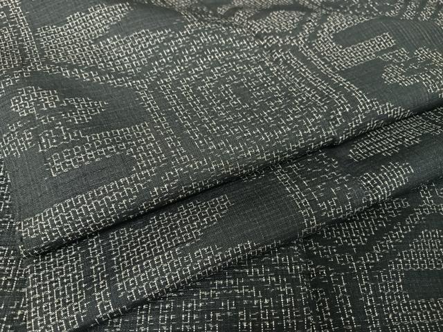 平和屋着物●結城紬　80亀甲　亀甲花文　正絹　逸品　AAAY9953np