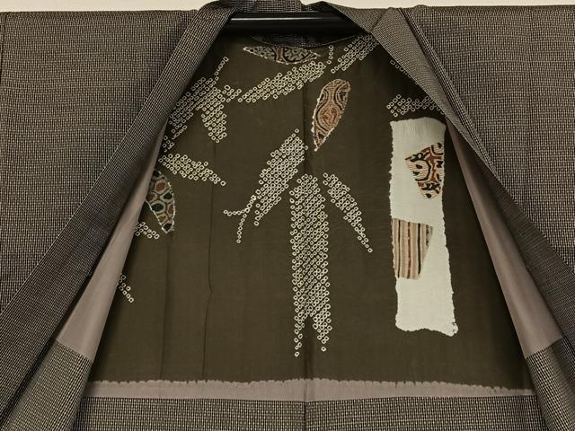 平和屋着物○男性 本場大島紬 アンサンブル 格子 正絹 逸品 AAAY9959np