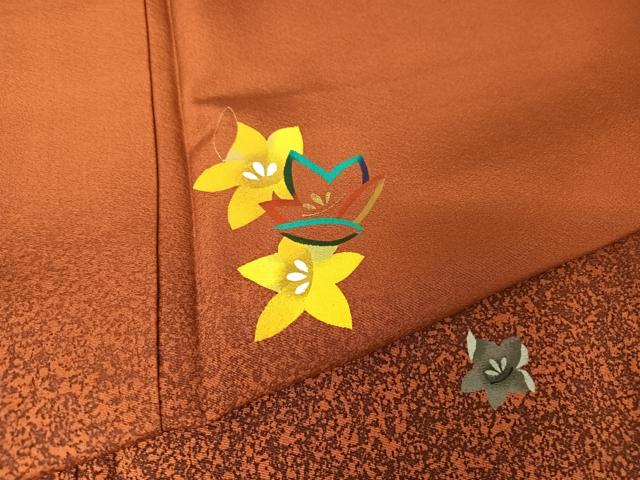 平和屋着物○木下茂森 訪問着 手描き 舞花文 たたき染め 正絹 逸品