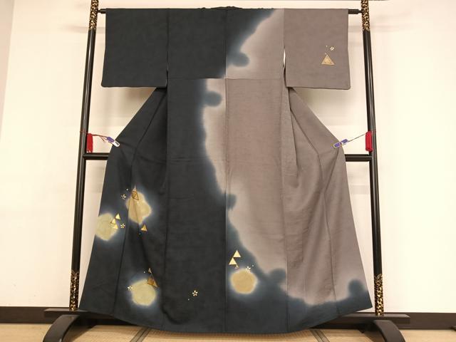 平和屋着物●訪問着　竹屋町刺繍　大雪輪に舞梅　金銀糸　金彩　小田急百貨店扱い　正絹　逸品　AAAY9987np