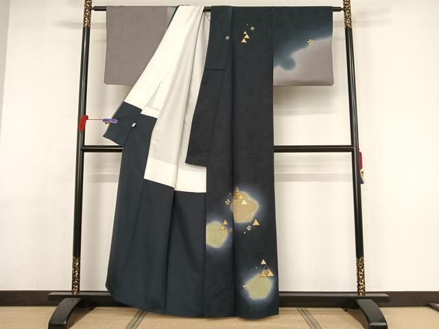 平和屋着物○訪問着 竹屋町刺繍 大雪輪に舞梅 金銀糸