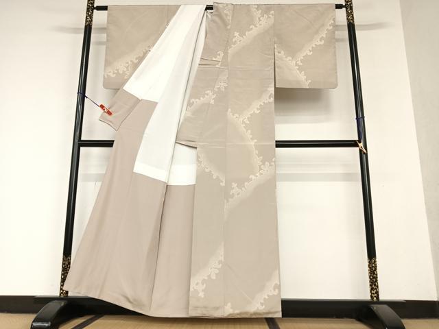平和屋着物○上質な小紋 草花シルエット 正絹 逸品 AAAZ0002zg 小紋