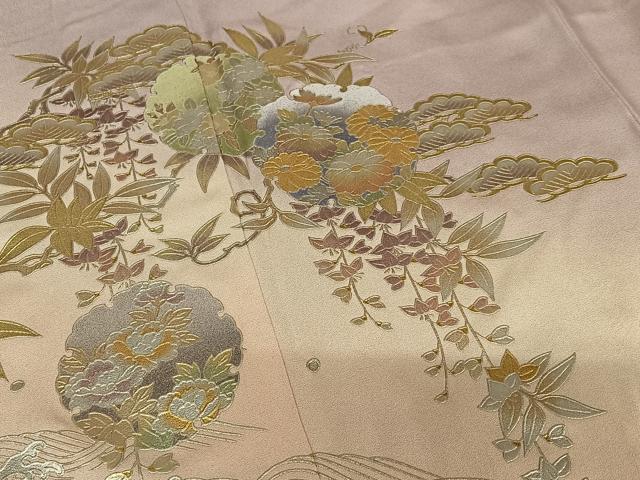 平和屋着物○金彩友禅 卓越技能者・名工・和田光正 訪問着 立波雪輪