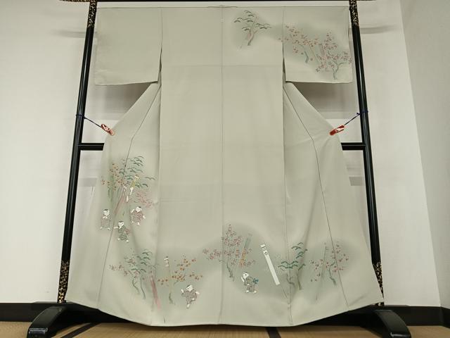 平和屋着物●訪問着　友禅　童子　暈し染め　正絹　逸品　未使用　AAAZ0007zg