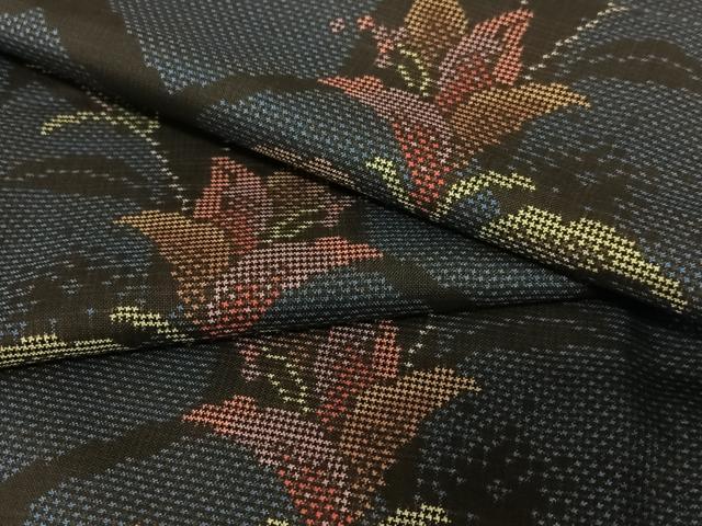 平和屋着物●本場大島紬　一元7マルキ　花唐草文　正絹　逸品　未使用　AAAZ0015zg