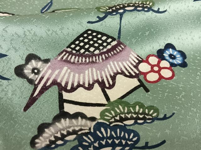 平和屋着物○本場琉球紅型 訪問着 松竹梅風景文 正絹 逸品 AAAZ0057zg