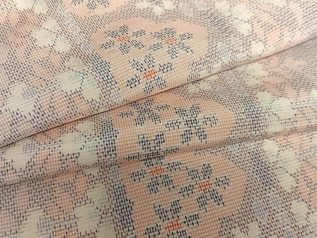 平和屋着物●上質な紬　草花間道　正絹　逸品　未使用　AAAZ0066zg