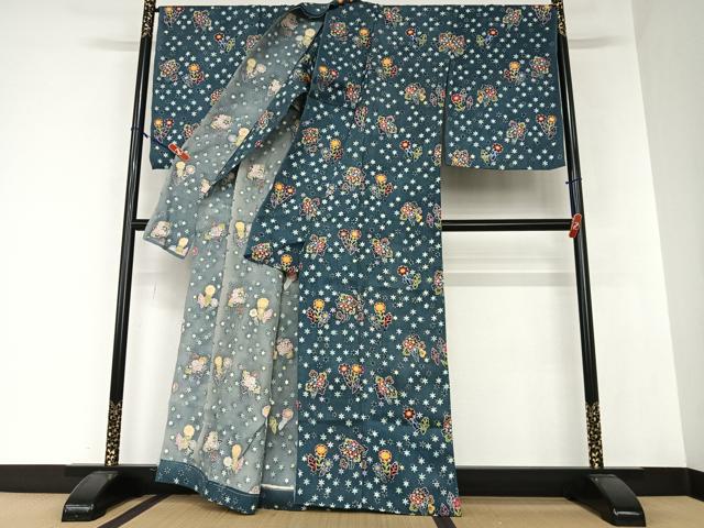 平和屋着物○上質な小紋 小花文 正絹 逸品 AAAZ0562ph