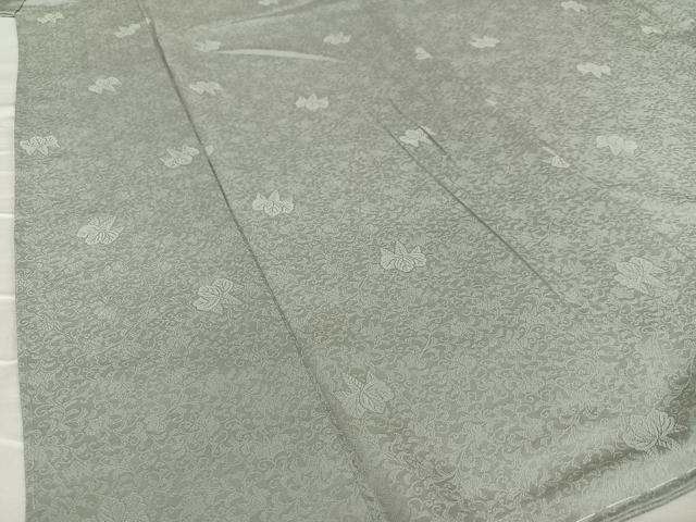 平和屋着物○上質な色無地 花唐草地紋 豆がら茶色 さが美扱い